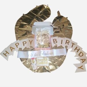 Gold Happy 60th Birthday Party Banner Set